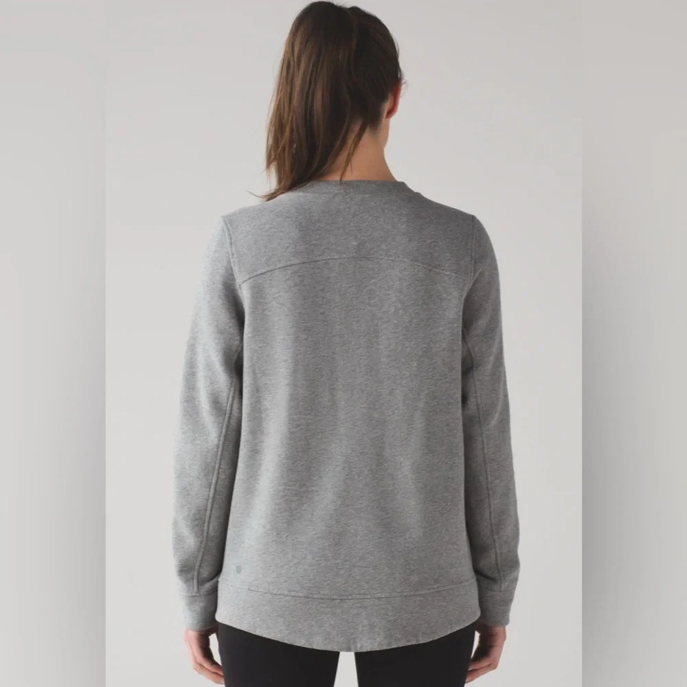 Lululemon Fleece Be True Crew Heathered Medium Grey